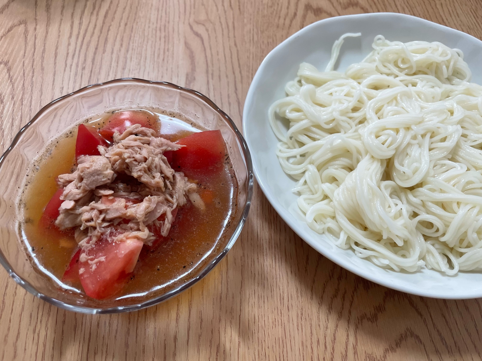 【簡単】トマトのさっぱり素麺