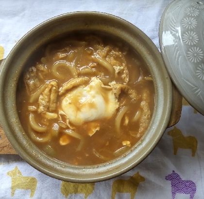 こんばんわ！今日は寒くって(^_^;)冷えた身体は鍋焼きカレーうどんを求めていました〜^^とってもおいしく暖まりました！おいしかったです^^ごちそうさまでした