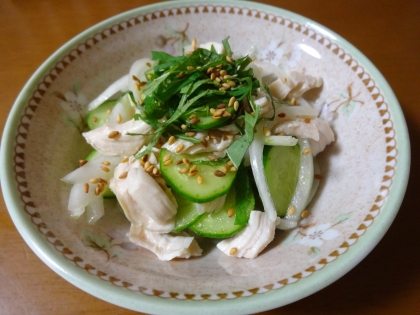 紫ではなく普通の玉ねぎですが…
シャキシャキ食感の野菜に、さっぱりとした味がピッタリで、ペロッと完食^m^
とっても美味しかったです♪