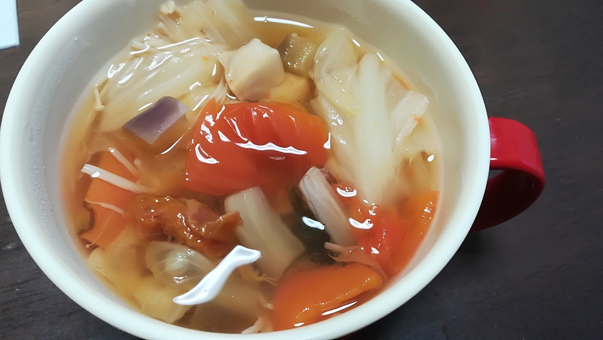 夏野菜の梅干しスープ
