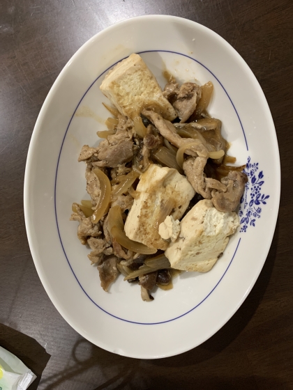 豆腐と舞茸と豚肉のオイスターソース煮