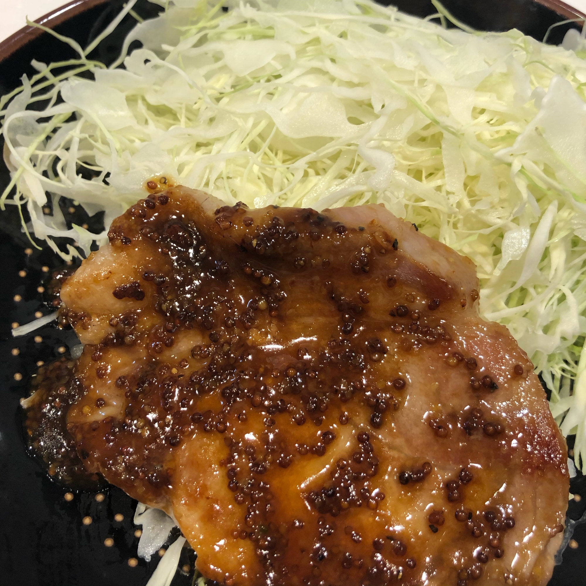 ポークソテー 粒マスタードソース