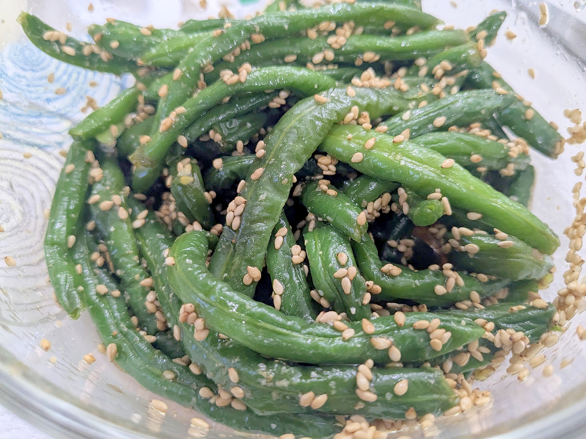 レンチンで♪ いんげんの胡麻和え