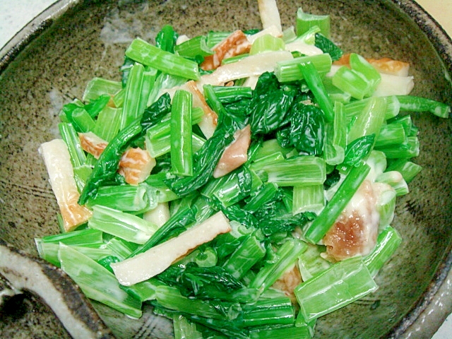 小松菜と竹輪の梅マヨ和え