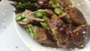 焼肉のタレで簡単に♪アスパラの牛肉巻き♪