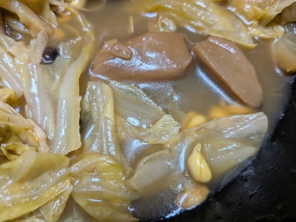 キャベツと油揚げの冷やし味噌汁