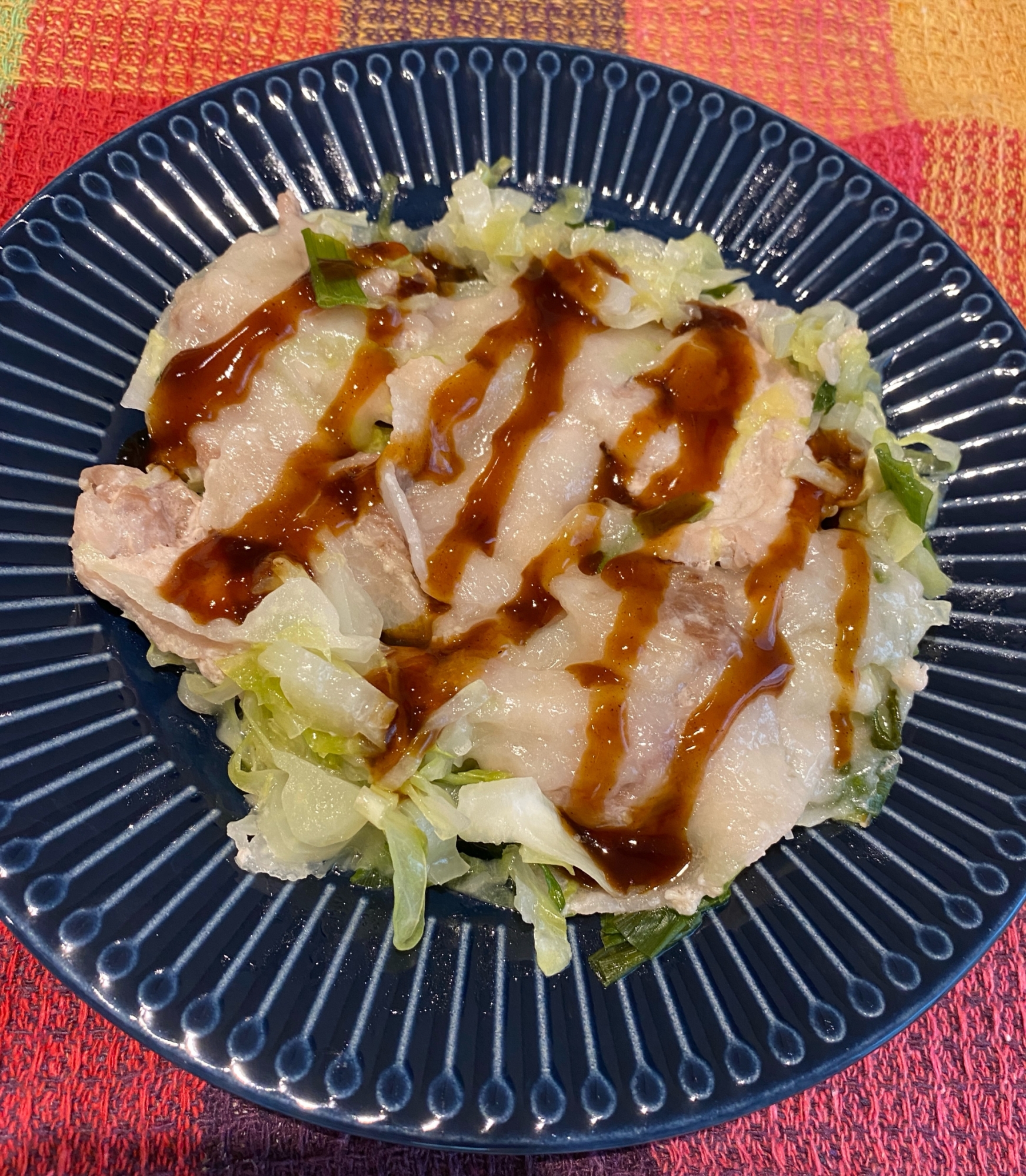 お餅入り☆豚肉とキャベツのオイル蒸し