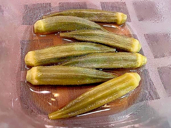 レンチンでつくるオクラの煮びたし