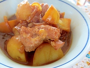 たっぷり玉ねぎと鶏肉、ジャガイモの味噌煮