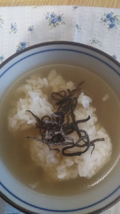 塩昆布の出汁茶漬け わさび風