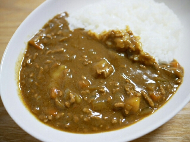 ひき肉で時短カレー