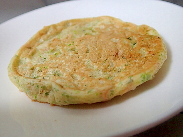 生姜香る　花えびとあおさの大豆粉パンケーキ♬