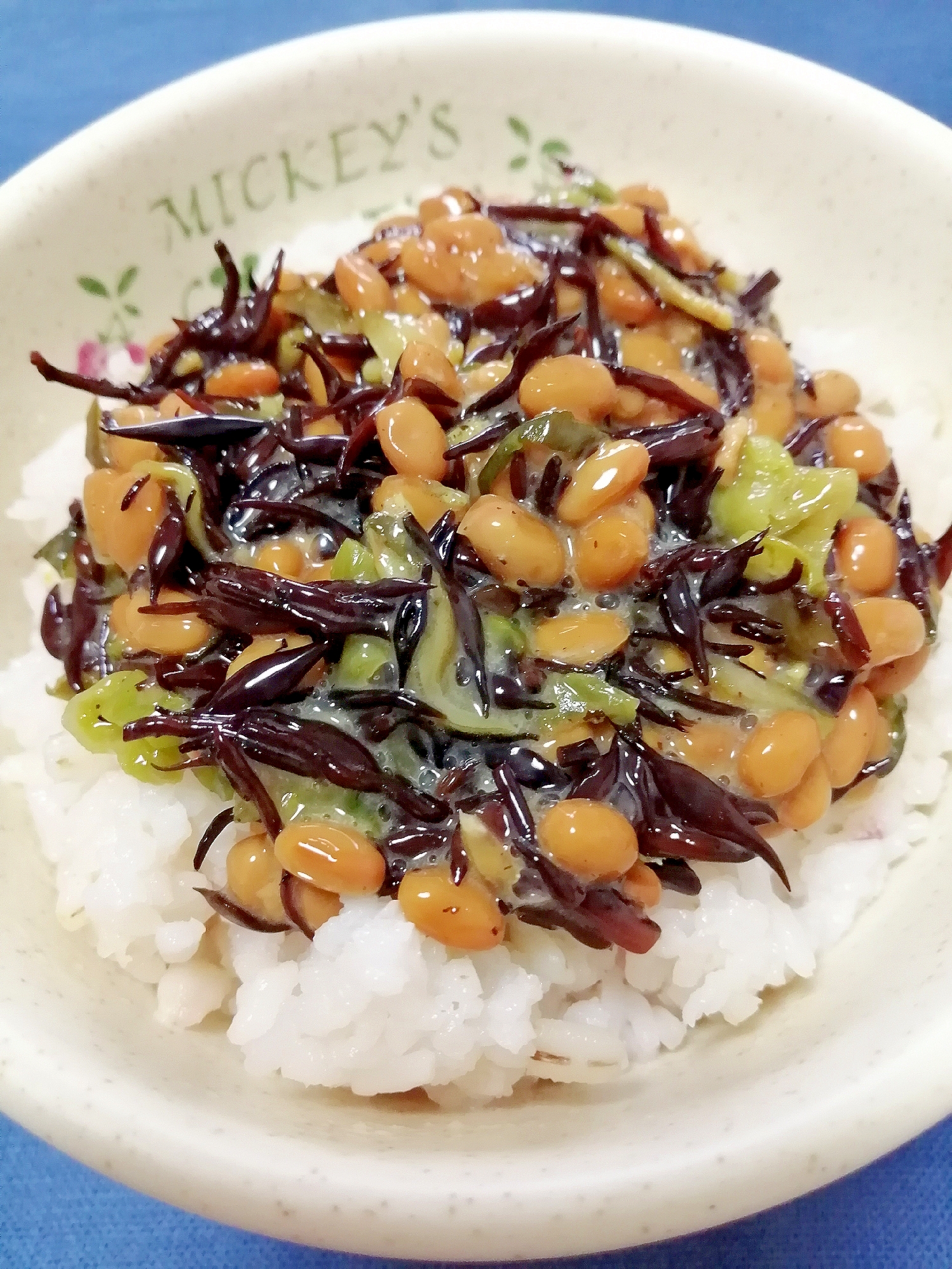 納豆の食べ方-ひじき＆高菜ちりめん♪