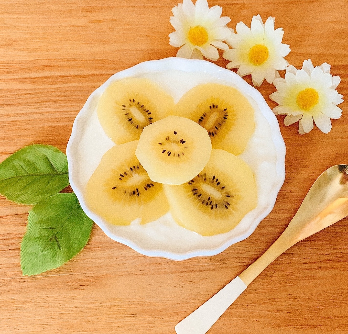 キウイ 大きなお花のヨーグルト レシピ 作り方 By Sweet Sweet 楽天レシピ