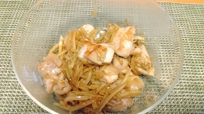 夕飯に手間なく簡単鶏ごぼう♪