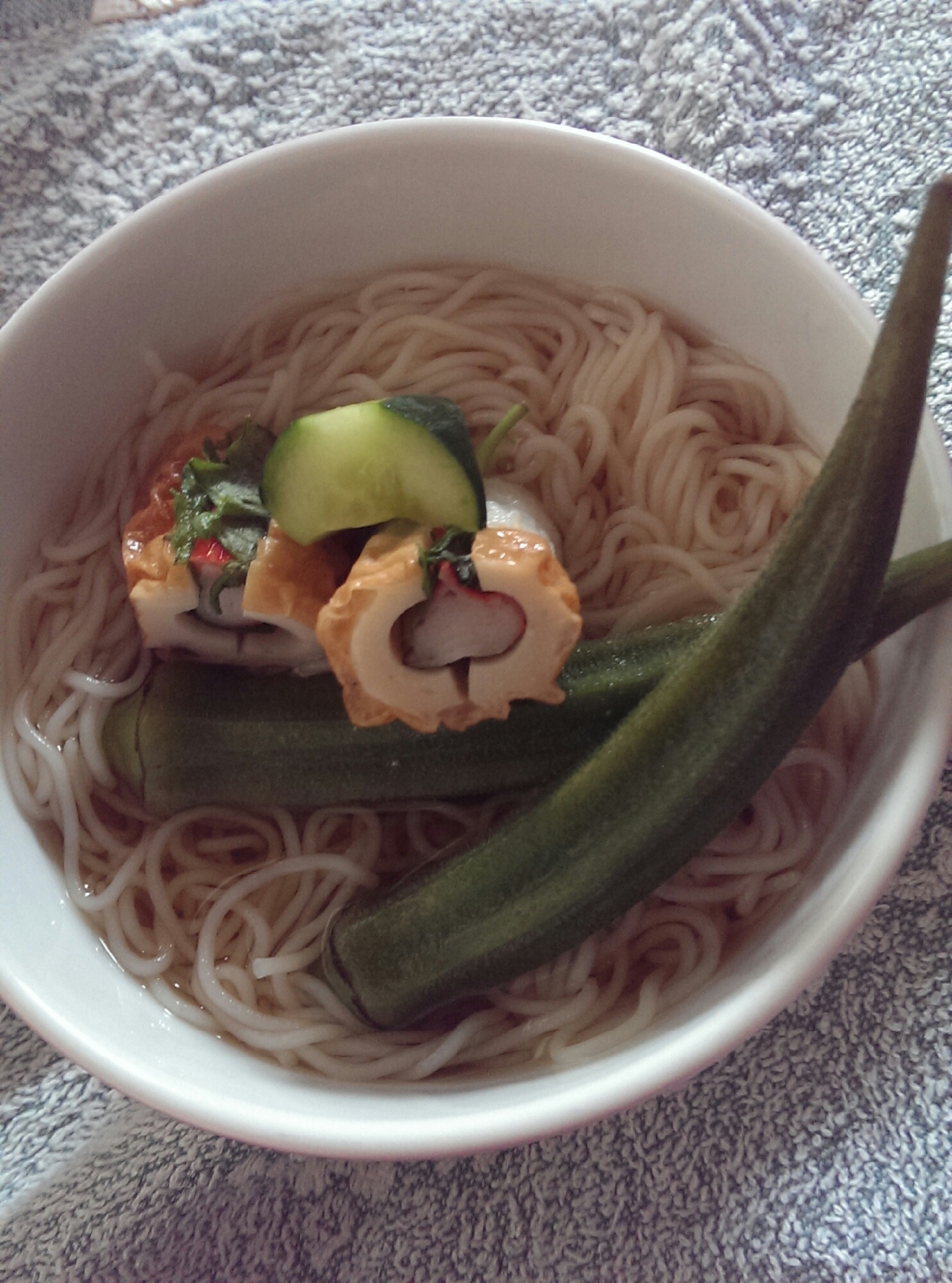 ※オクラとちくわの冷やし素麺