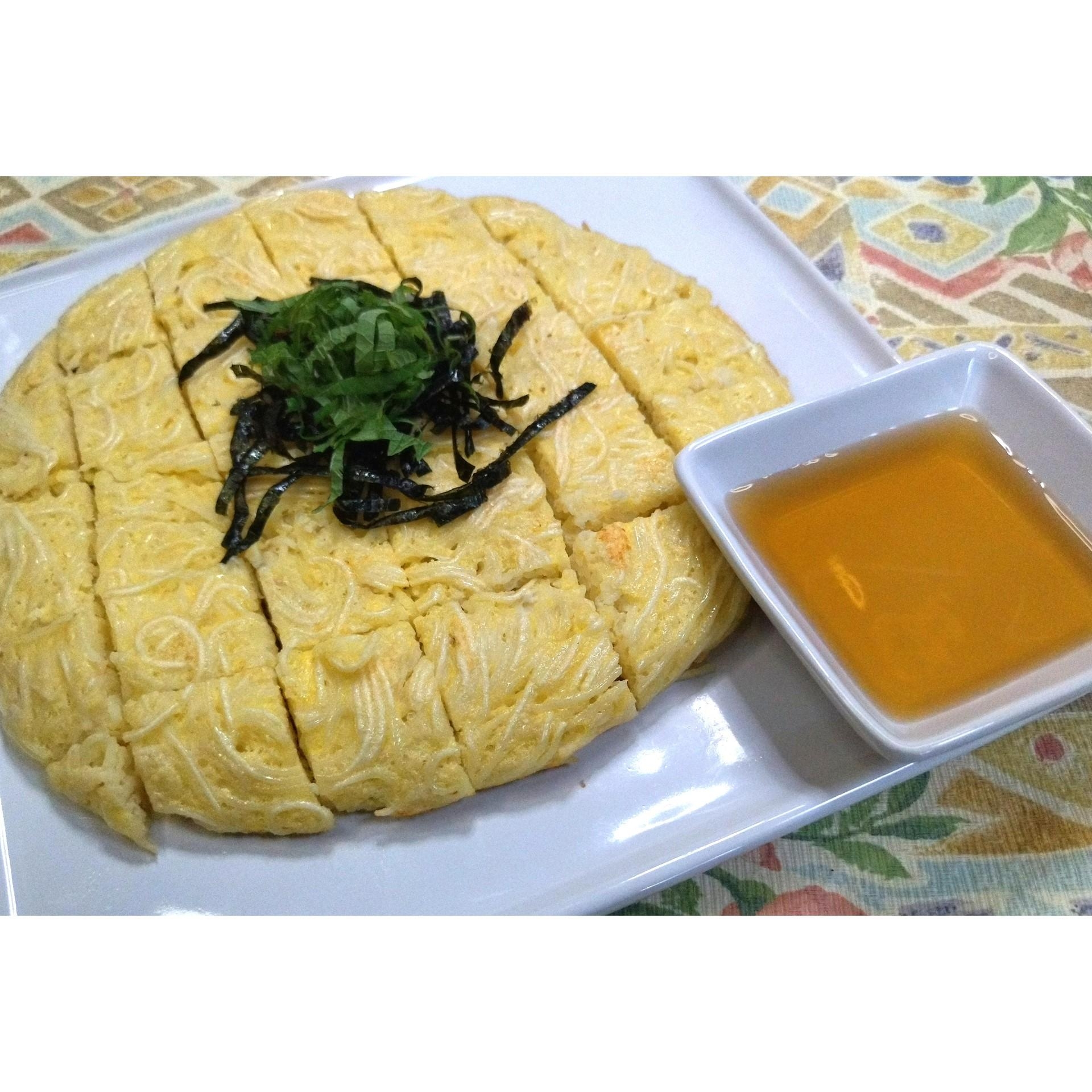 だし汁につけて★そうめんの明石焼き★動画あり★