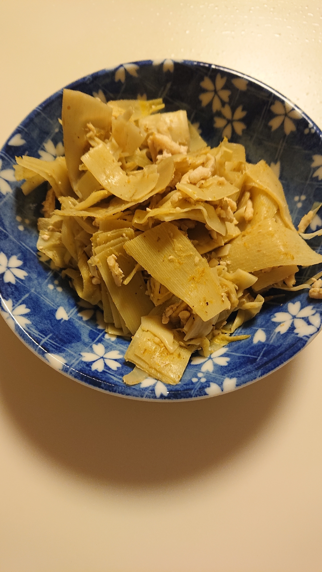 《エスニック風》タケノコと鳥挽肉のグリーンカレー煮