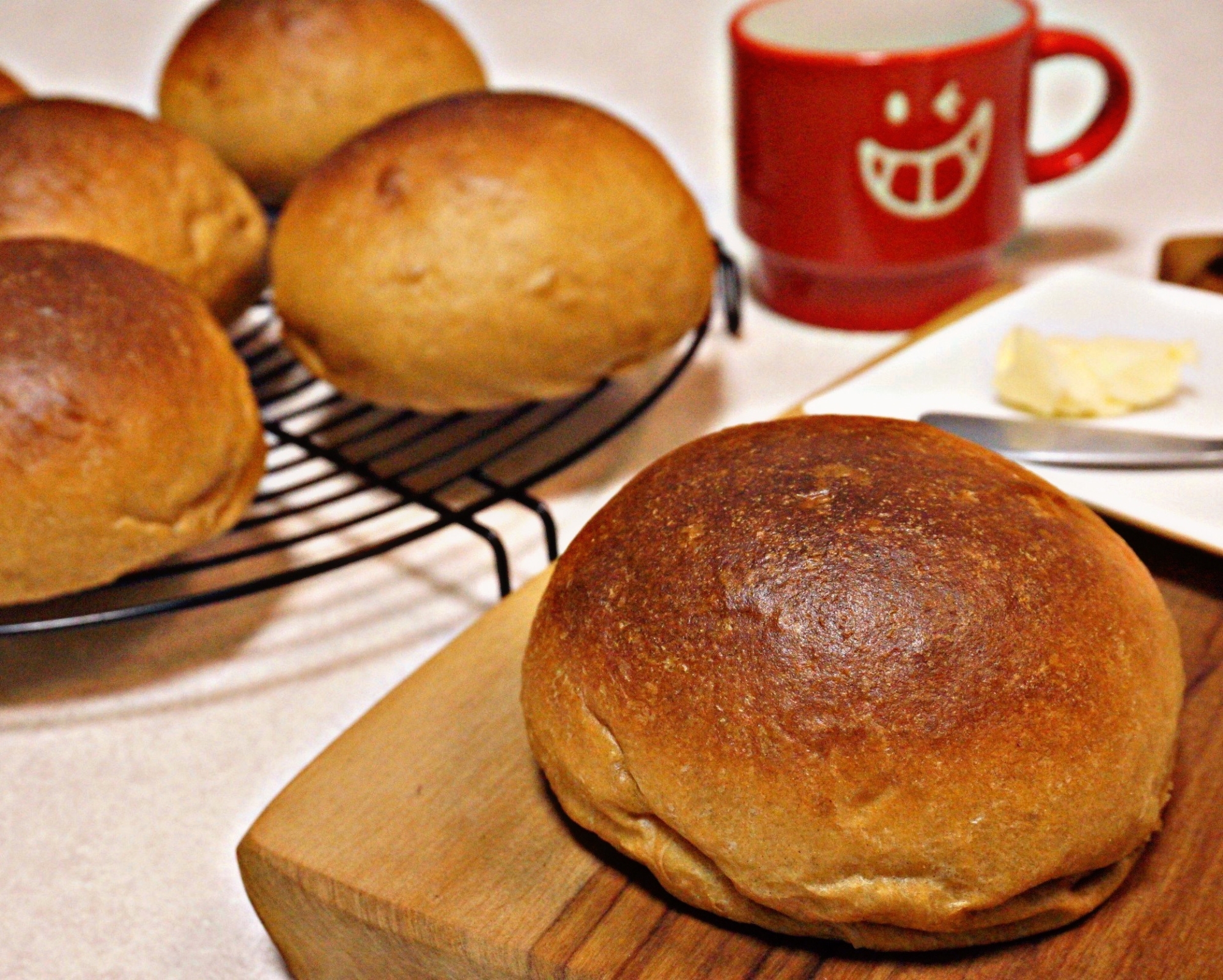 ふすまパンミックスで作る 手ごね丸パン