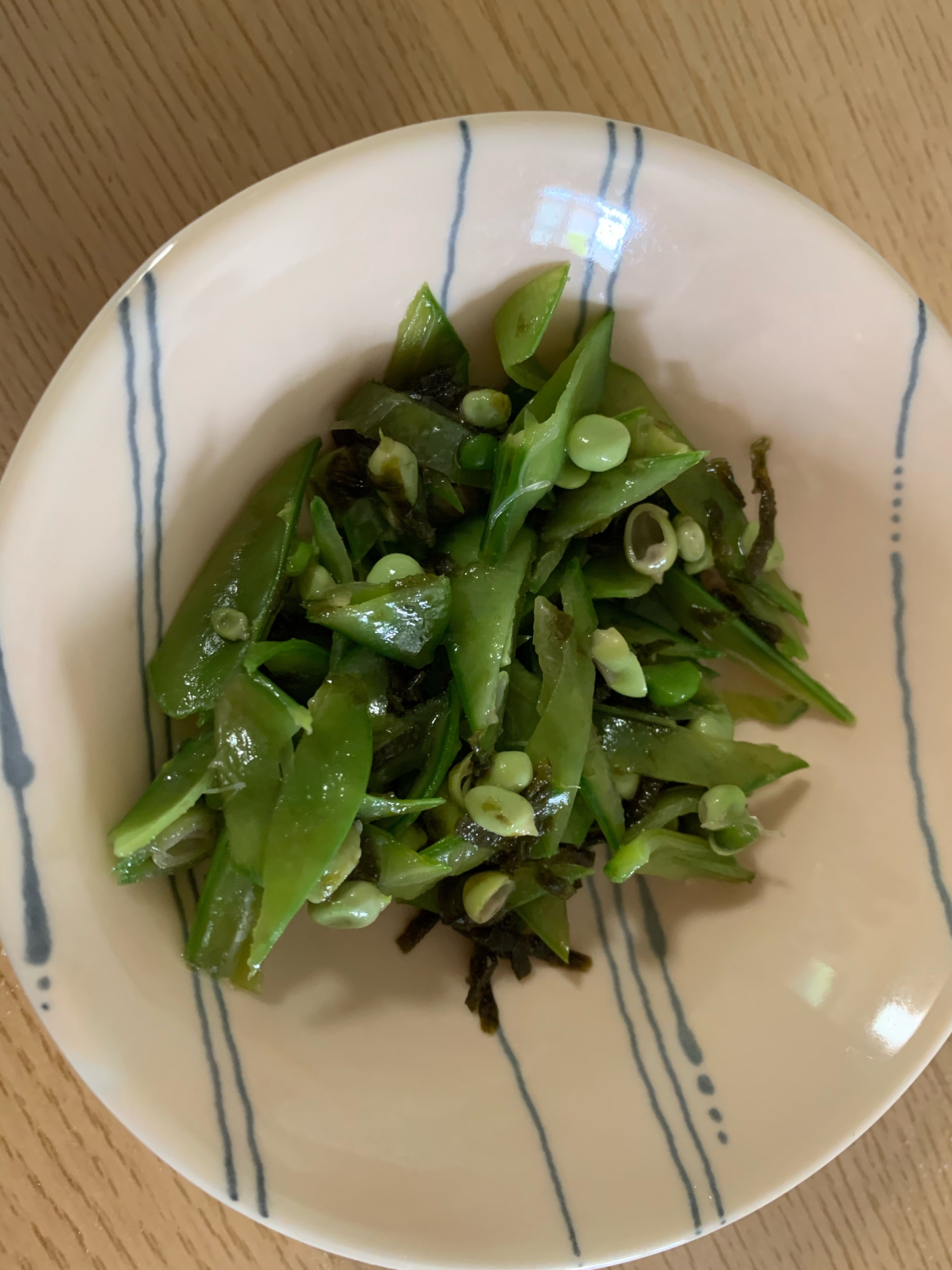 スナップえんどうの海苔和え