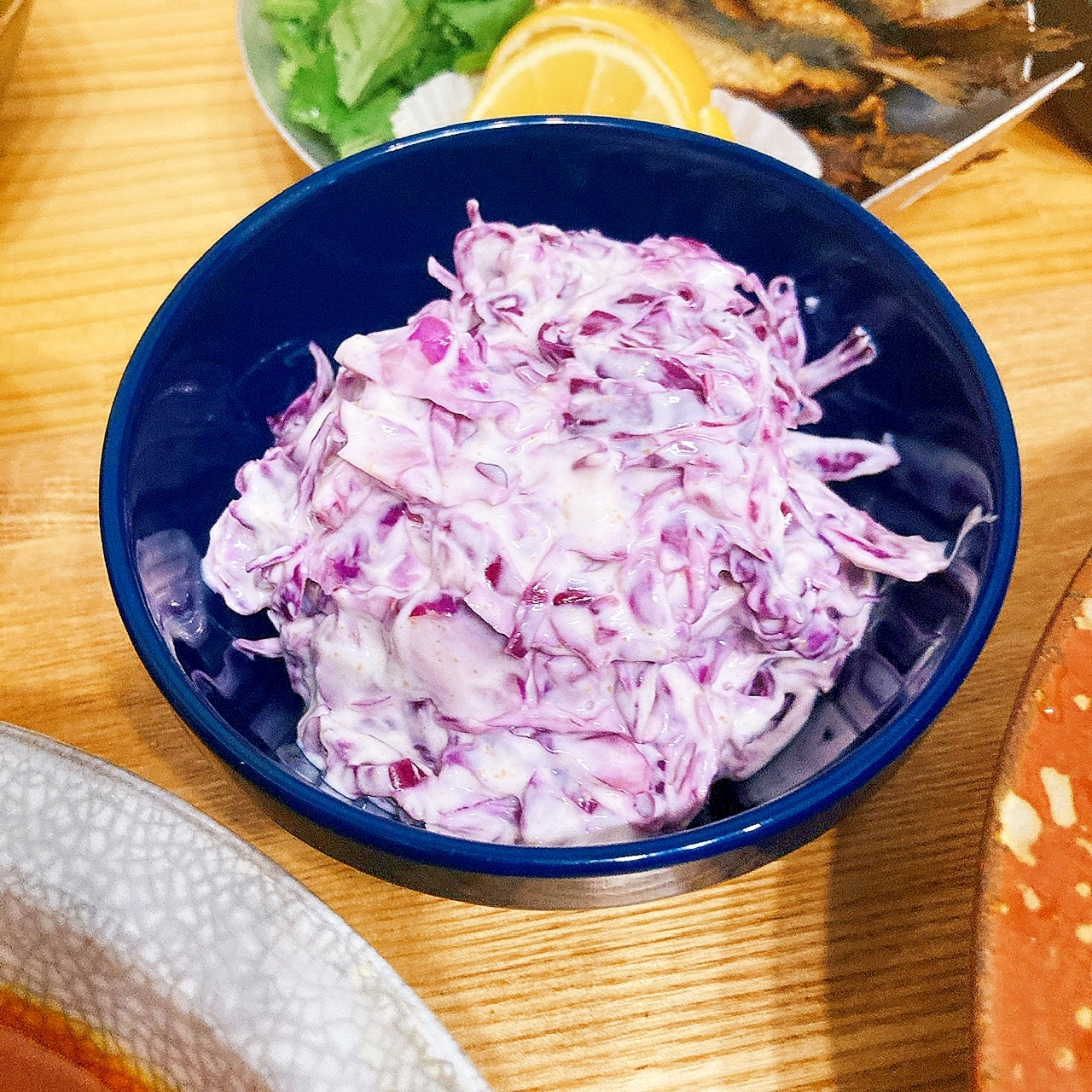 スパイスおかず★紫キャベツのコールスロー風ライタ