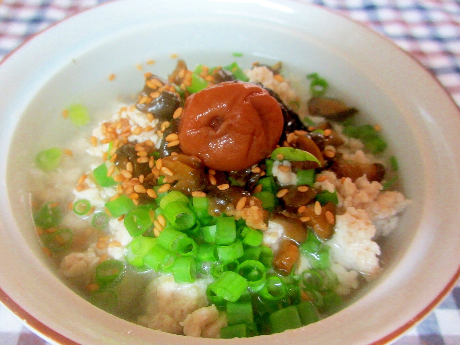 【新品未使用】じっくりコトコト 梅茶漬け おぼろ豆腐 ねぎ塩わかめ 塩そぼろキューちゃん梅茶漬け レシピ・作り方 by mococo05 - 楽天レシピ