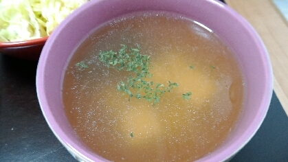 ゆで豚の煮汁で豆腐スープ