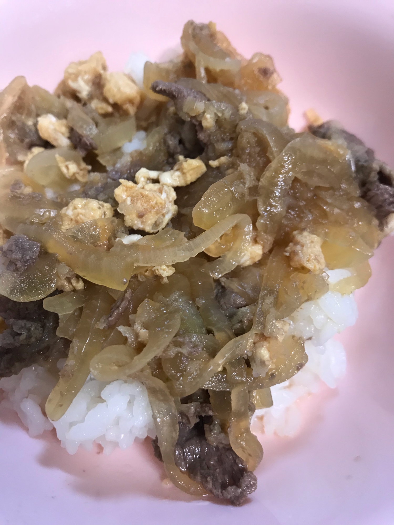 炒り卵入り牛丼