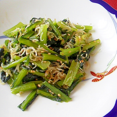 小松菜としらすの白だし炒め~骨美人♪