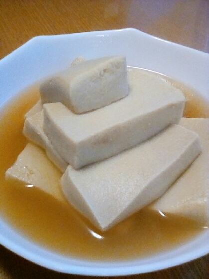 高野豆腐4枚で作りました。じゅわっと美味でした。