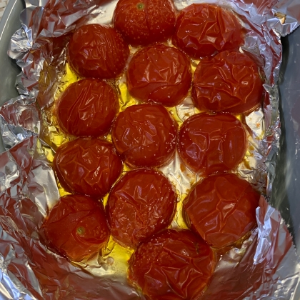 オーブントースターで　焼きトマト
