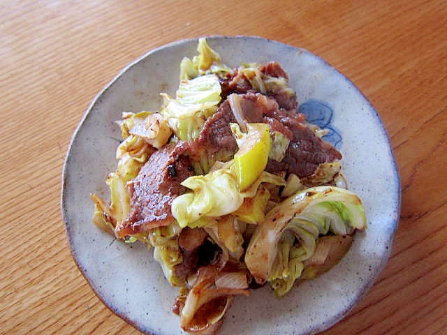 キャベツ豚肉生姜味醂醤油焼き