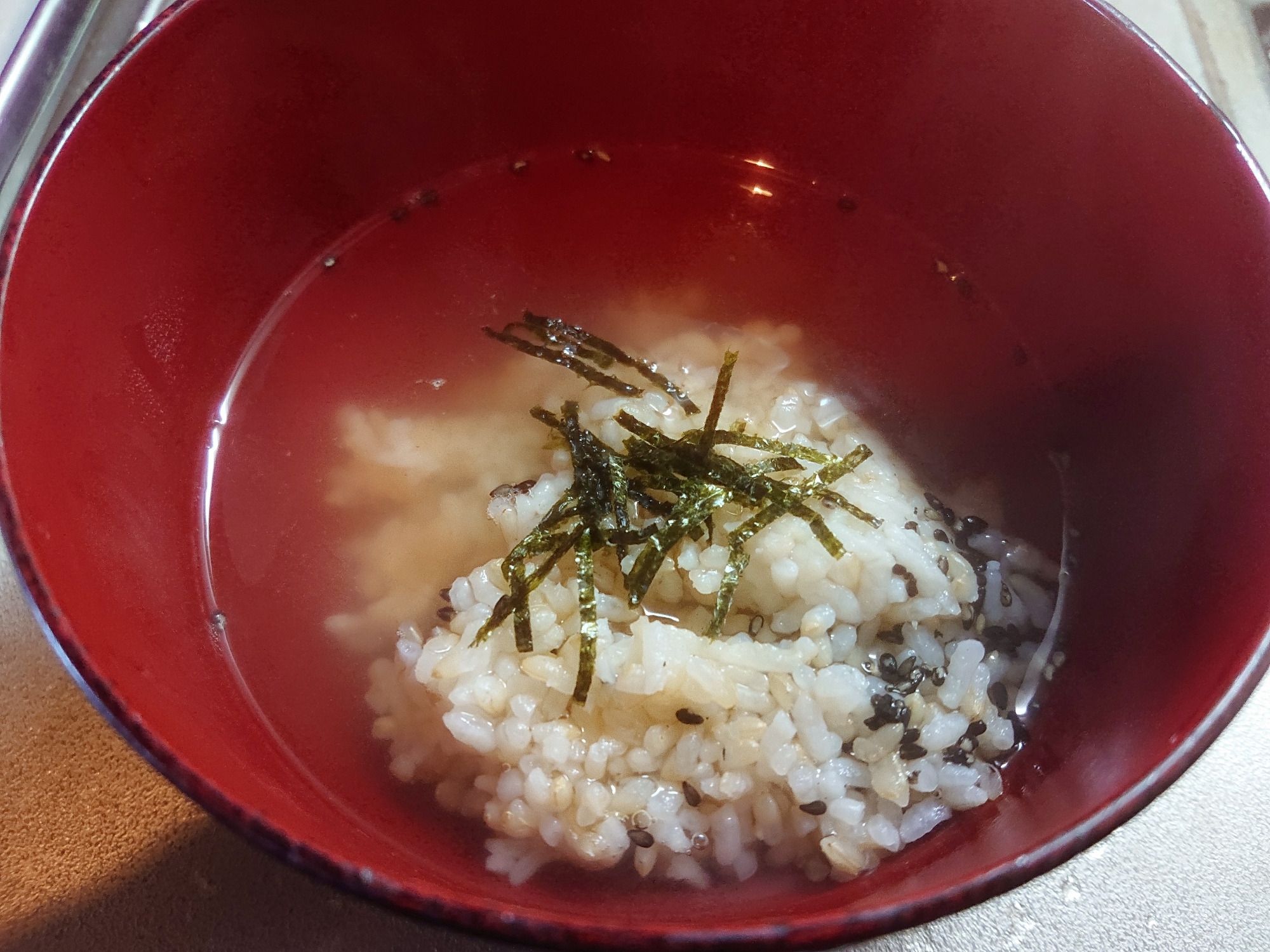 白だし胡麻茶漬け