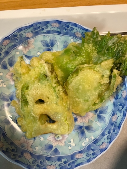 子持ち高菜の天ぷら、初めてしました。美味しかったです♪