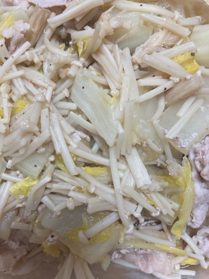 えのきと豚肉と白菜のレンジ蒸し