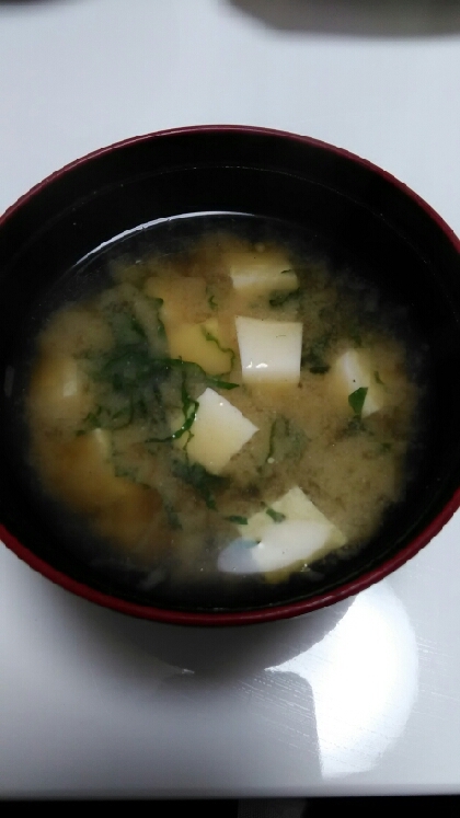 大葉と豆腐の味噌汁♪