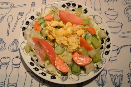 家にある野菜で、たっぷり作ったよ〜 (≧∇≦)
野菜が高騰しているから、スクランブルエッグでボリュームアップは、素晴らしいアイデアだね☆
とても美味しかったよ♥