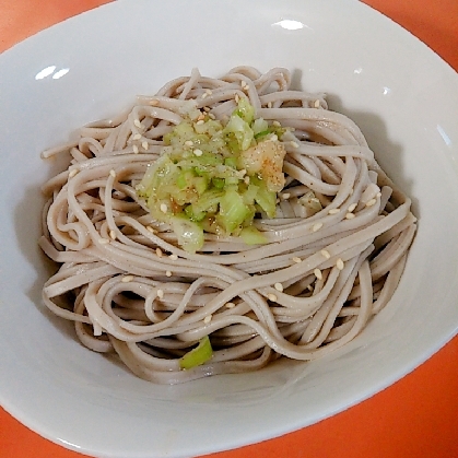 シナモンねぎ塩蕎麦♪