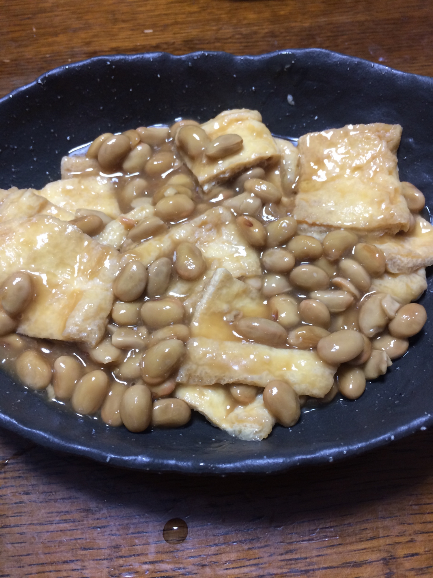 包丁いらず❗️油揚げの納豆あんかけ