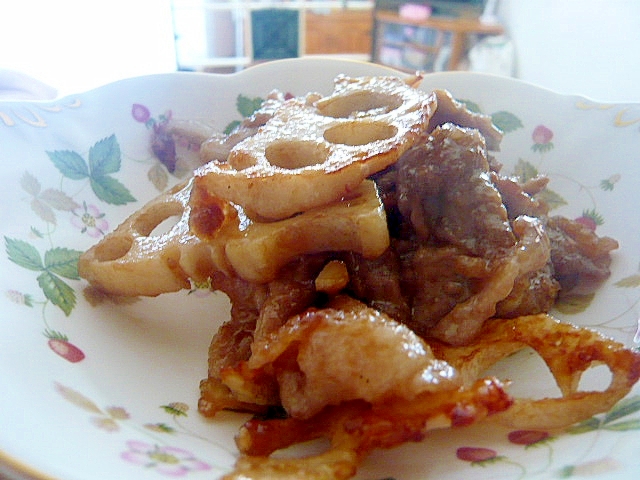 豚肉とレンコンの中華炒め