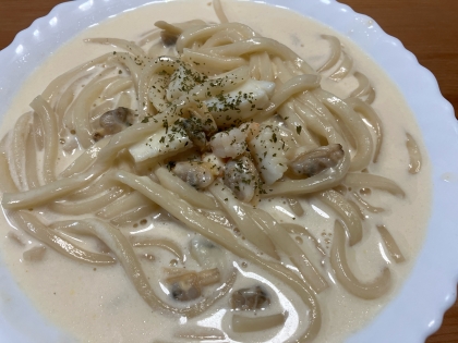 電子レンジで簡単！クリームうどん