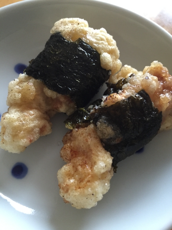 鶏もも肉の海苔巻き揚げ