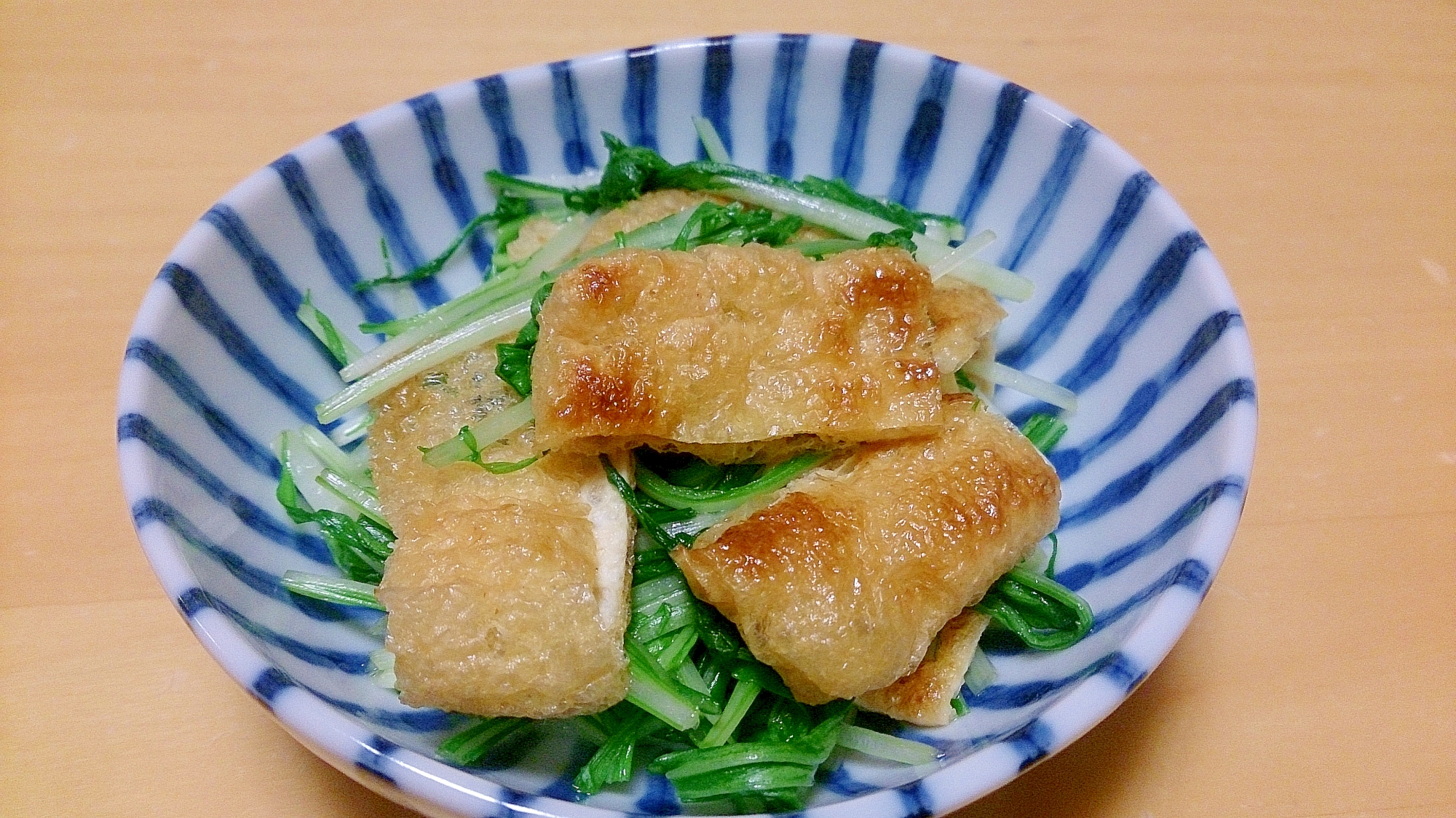 水菜と油揚げの煮浸し