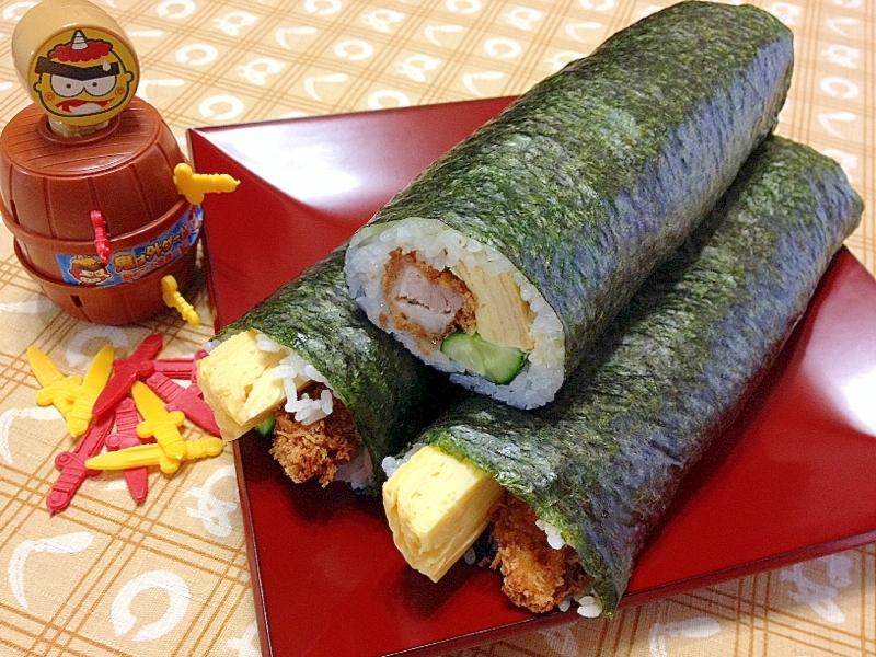 とんかつ★巻き寿司(受験に勝巻き)