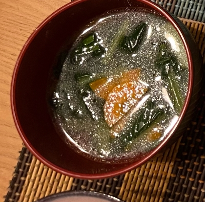 小松菜としめじの中華スープ