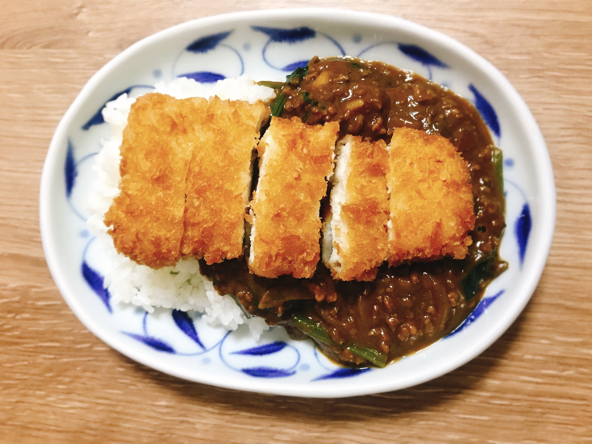 ほうれん草と挽き肉のチキンカツカレー