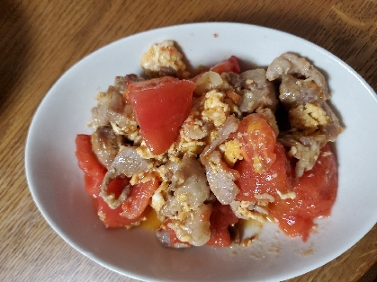 ミニトマトと豚肉の卵炒め