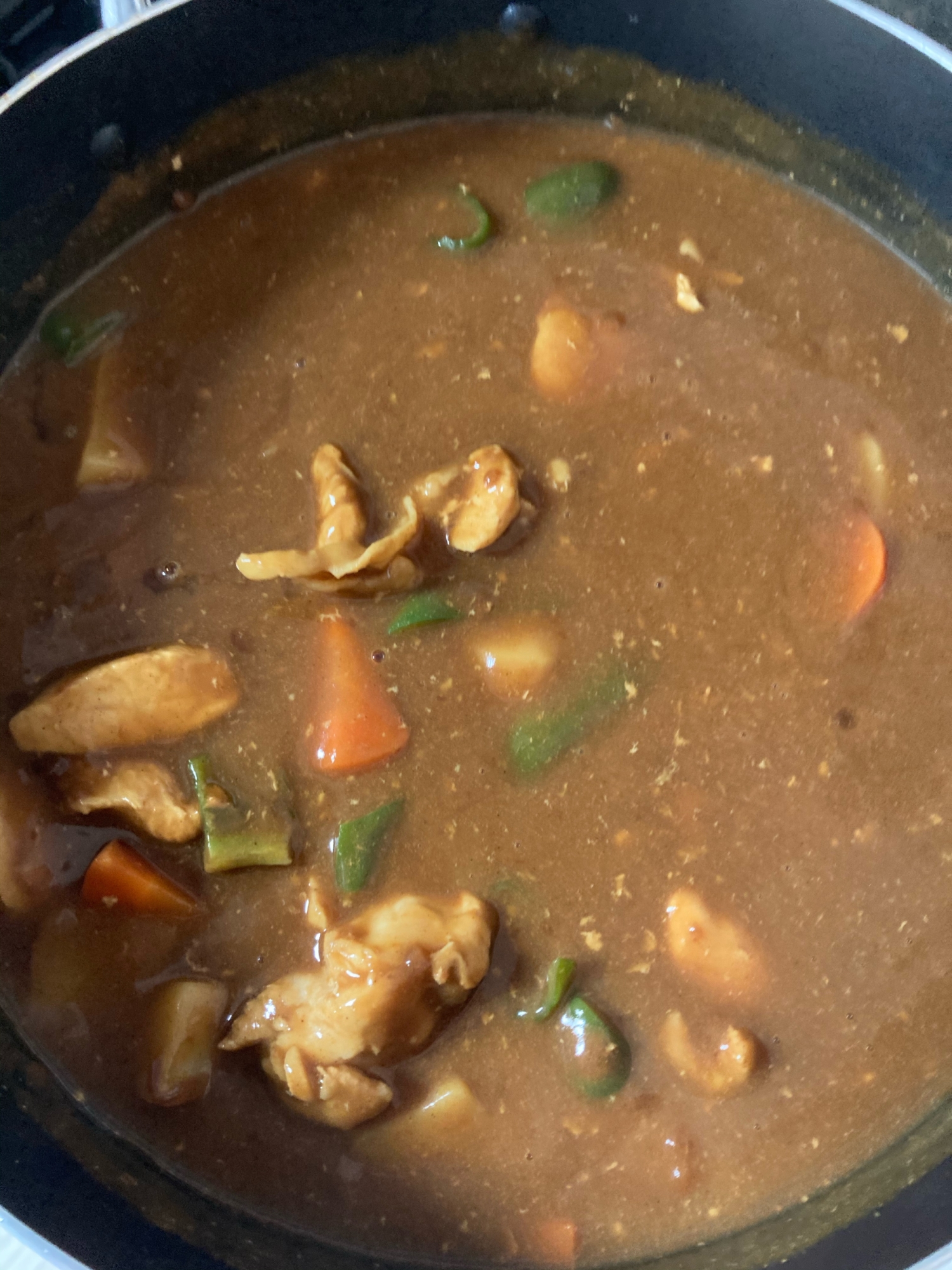 ムネ肉とかぼちゃとピーマンカレー