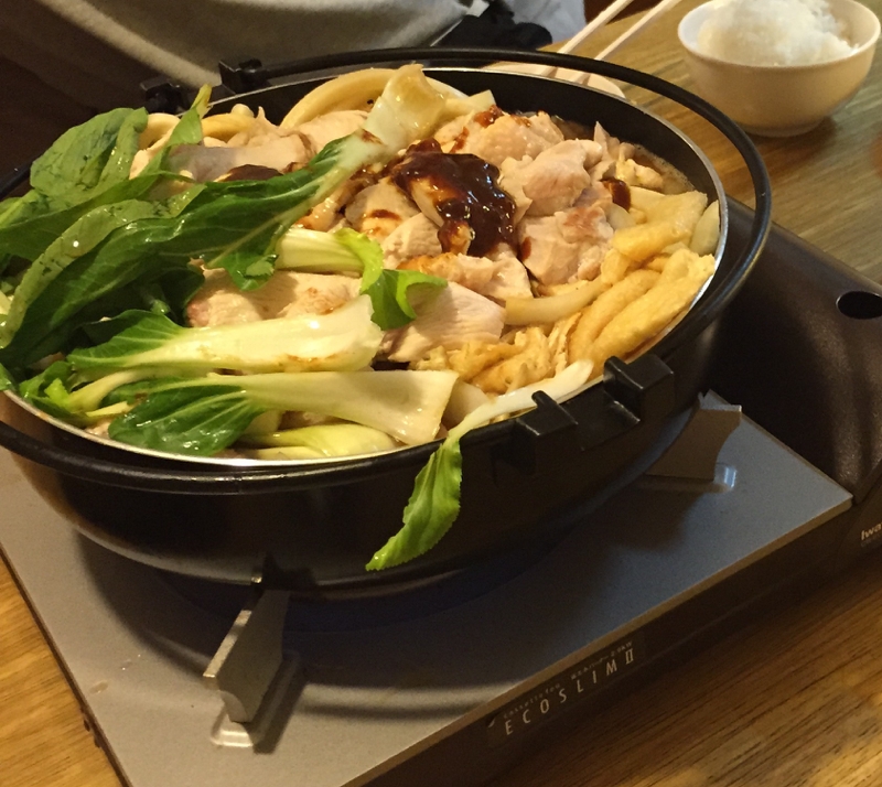 鶏むね肉とチンゲン菜の味噌煮込み鍋