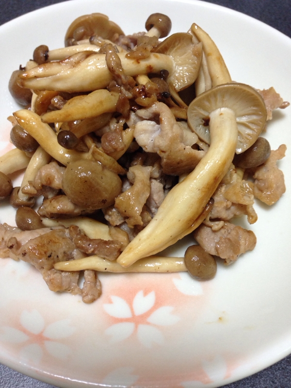 しめじと豚肉のポン酢炒め